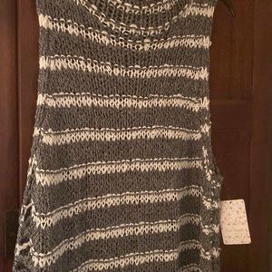 Womens Free People Cotton Ramie Fringed Hem Tunic Size M